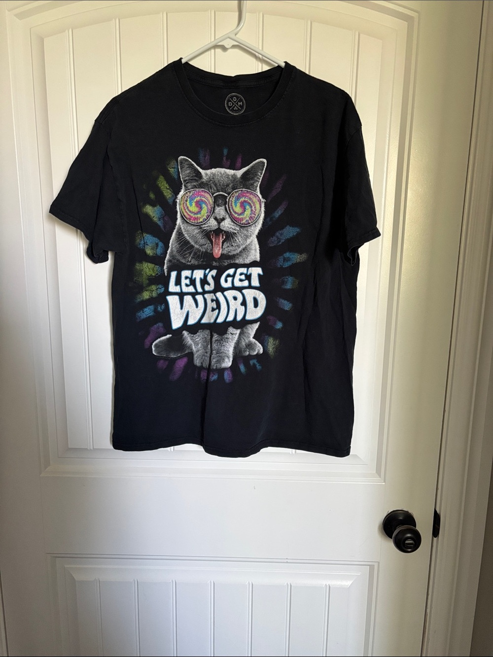 Let's Get Weird Cat Graphic Tee - Black